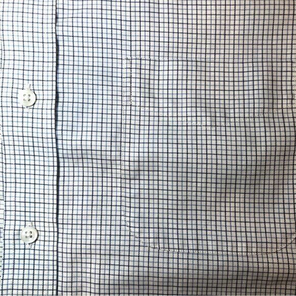 Lauren Ralph Lauren Classic Fit Non Iron Shirt in White/Blue Check Mens 16/34-35 - Picture 3 of 6